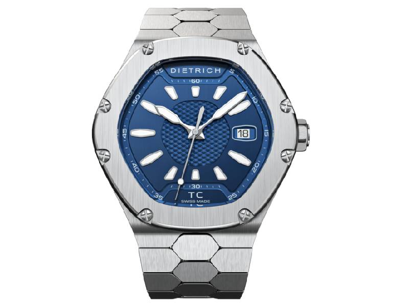 AUTOMATIC STEEL MEN'S WATCH TIME COMPANION  BLUE DIAL DIETRICH TC SS BLUE